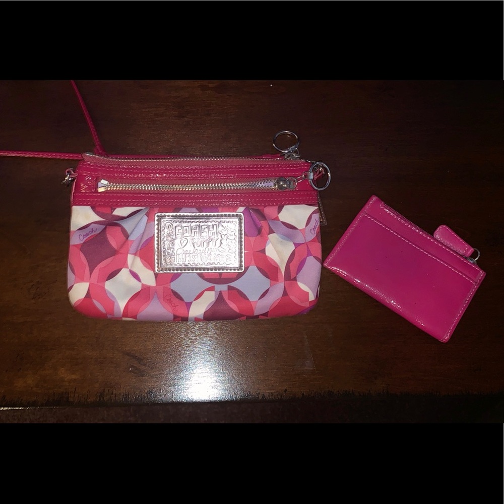 Vintage Coach Poppy crossbody purse& change purse
